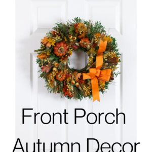 Autumn Front Porch Decor - Beautiful orange wreath